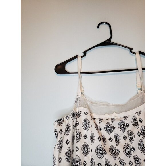 Apostrophe Womens Sz L Slip Dress Lingerie White Boho Silky Pullover Lace - Picture 3 of 5